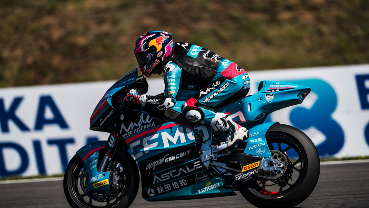 David Alonso se estrena en la pole de Moto2 pese a una caída