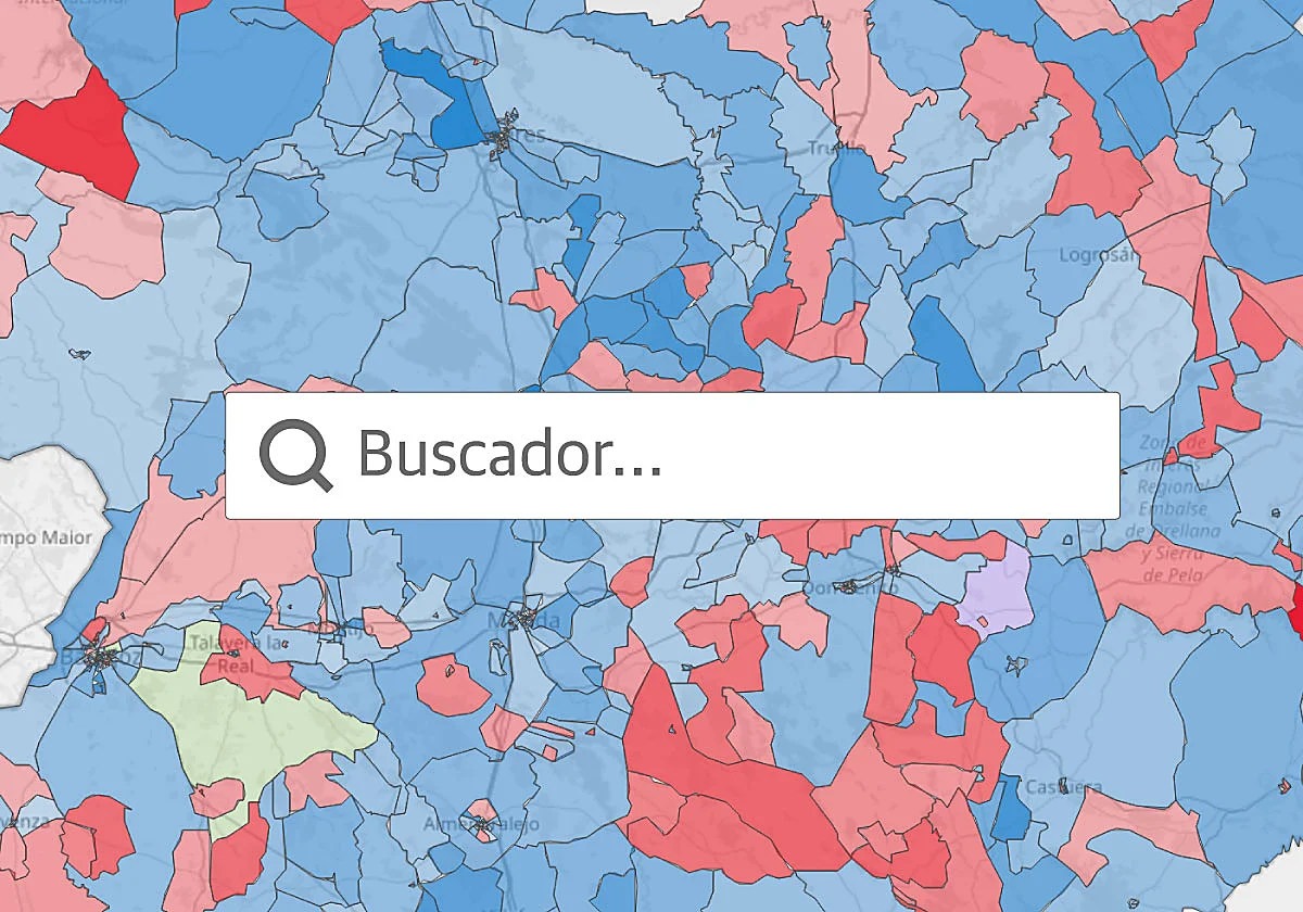 El mapa del voto en Extremadura, calle a calle