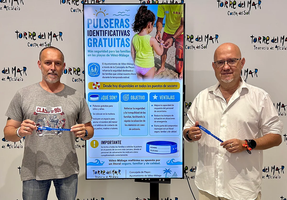 Pulseras gratuitas para localizar a niños perdidos en las playas de Vélez-Málaga