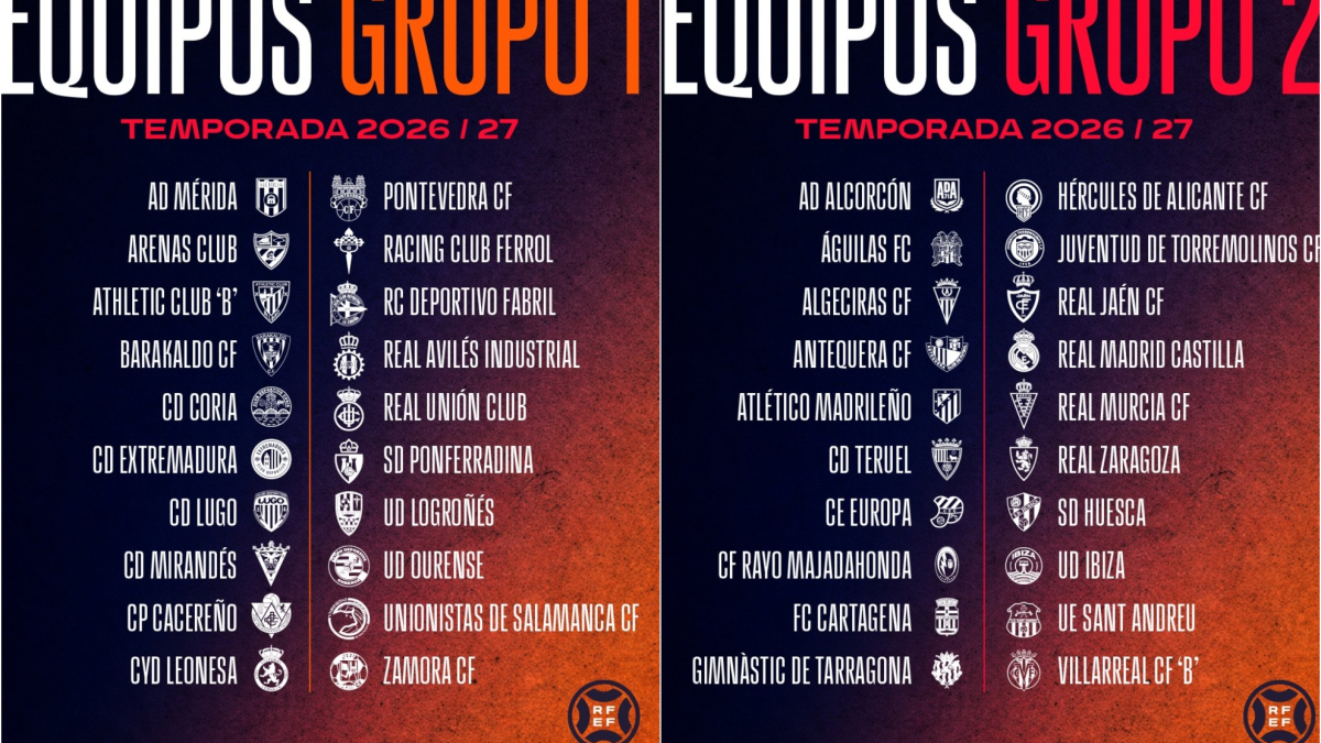Así quedan los grupos de Primera Federación 2026-27