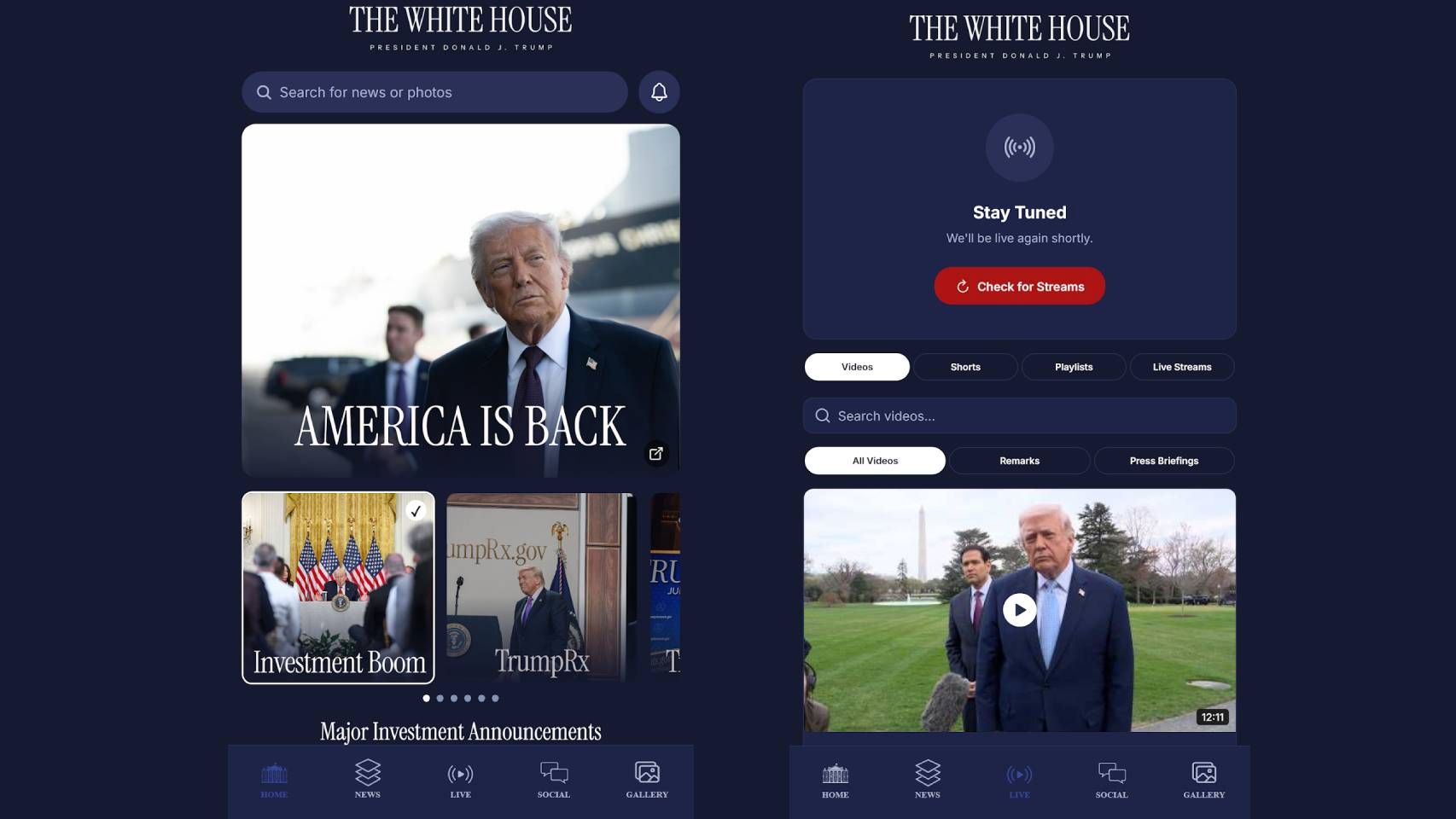 Trump impone sus normas: la aplicación de la Casa Blanca se descarga sola en los móviles oficiales y no se puede eliminar