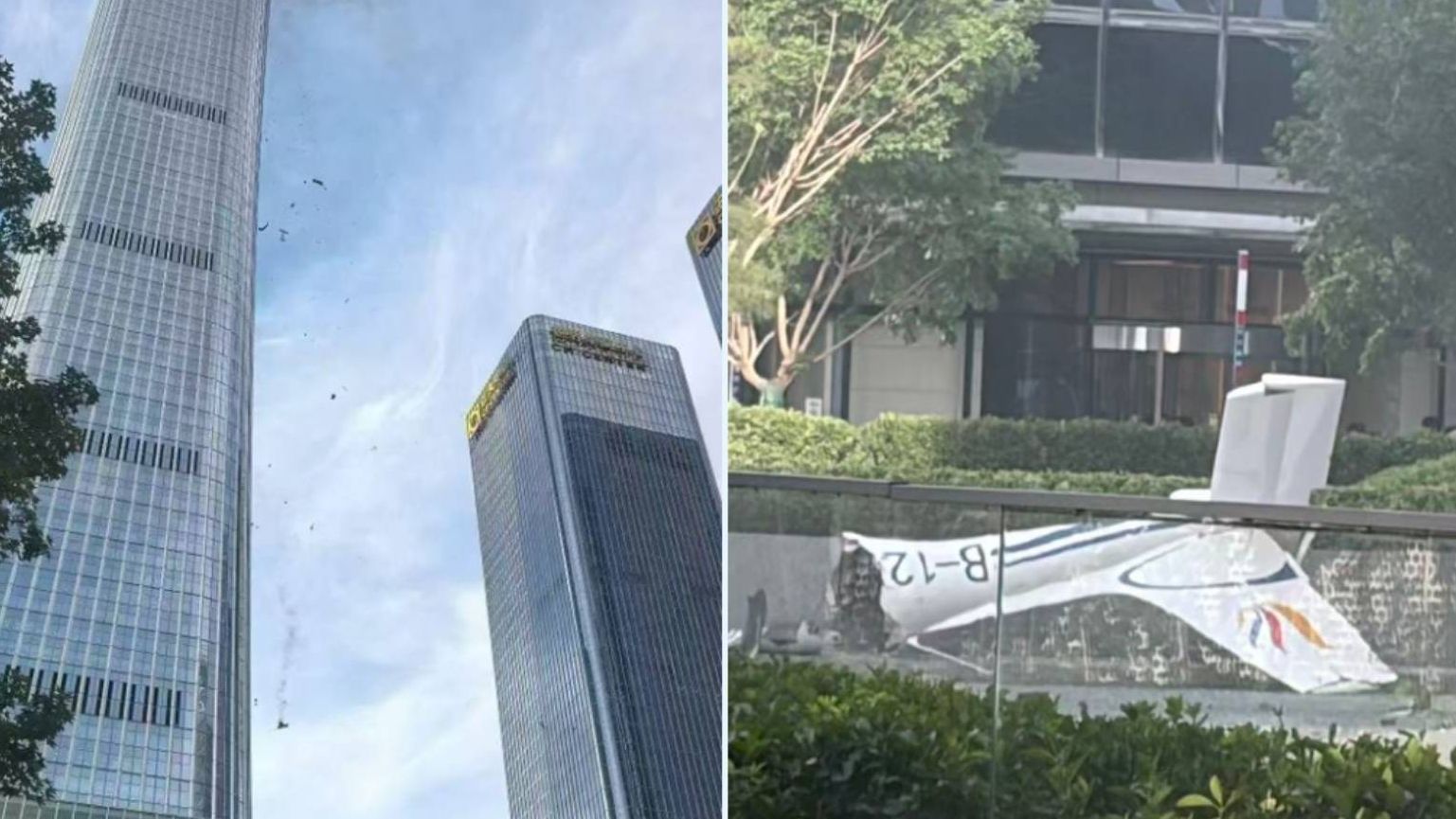 Una avioneta se estrella contra el rascacielos más alto de Pekín y causa daños leves en el distrito financiero