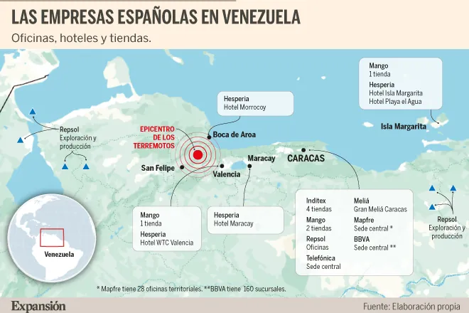 Repsol, Mango y Hesperia esquivan daños en Venezuela y ofrecen ayuda