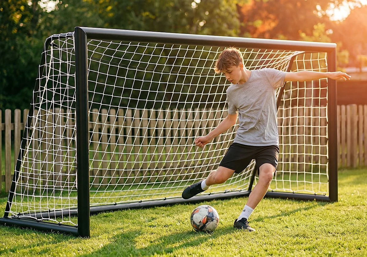 Estas porterías portátiles de Amazon son ideales para montar partidos en el jardín