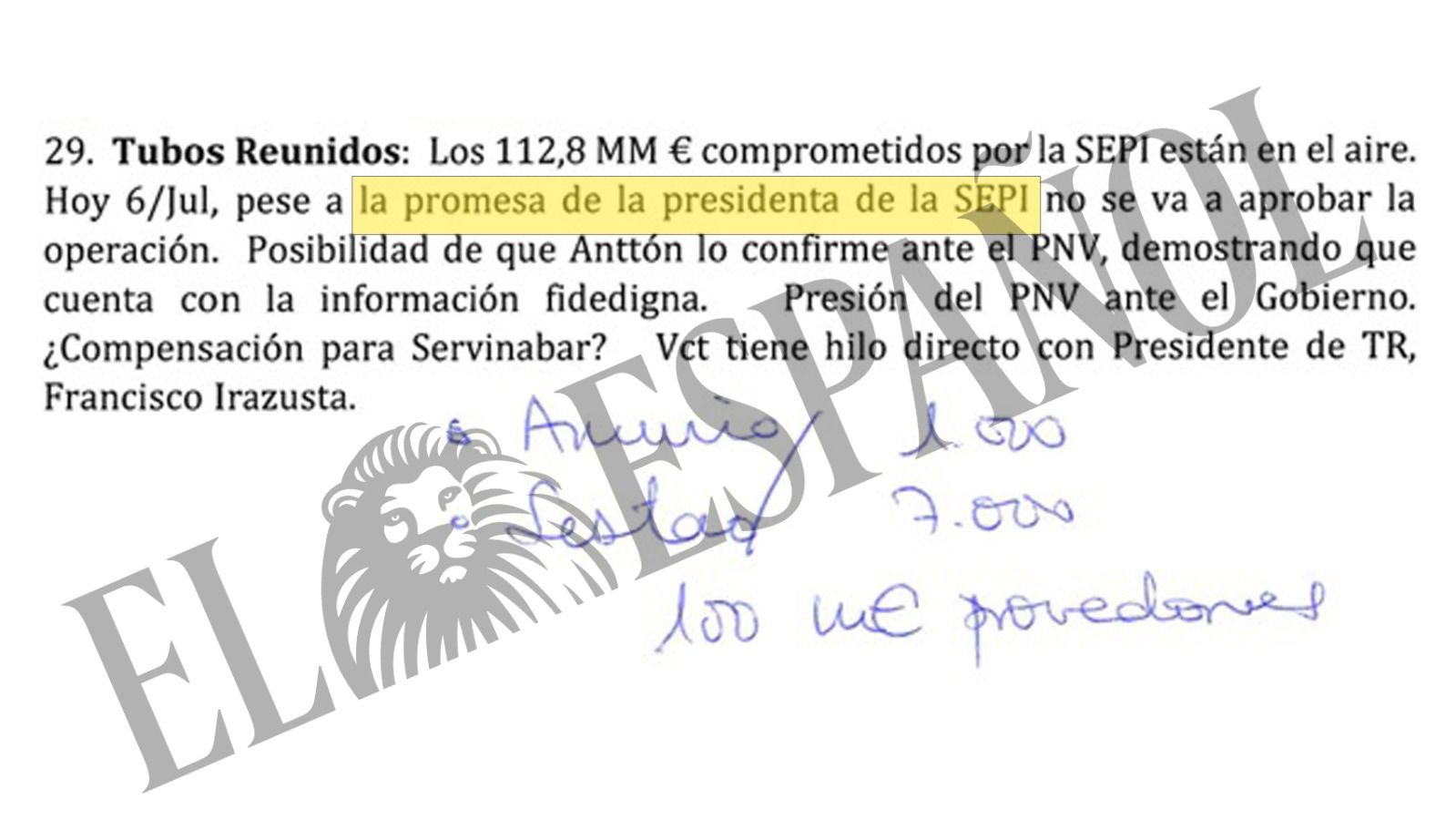 El acta de una reunión de 2021 de la 'trama Leire' cita la "promesa" de Belén Gualda para aprobar el rescate de Tubos
