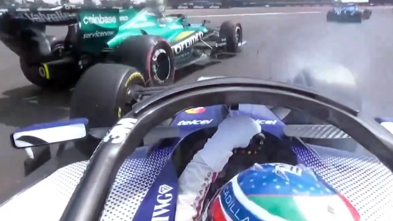 Checo Pérez explica su toque con Alonso: “Había mucho viento de cola”
