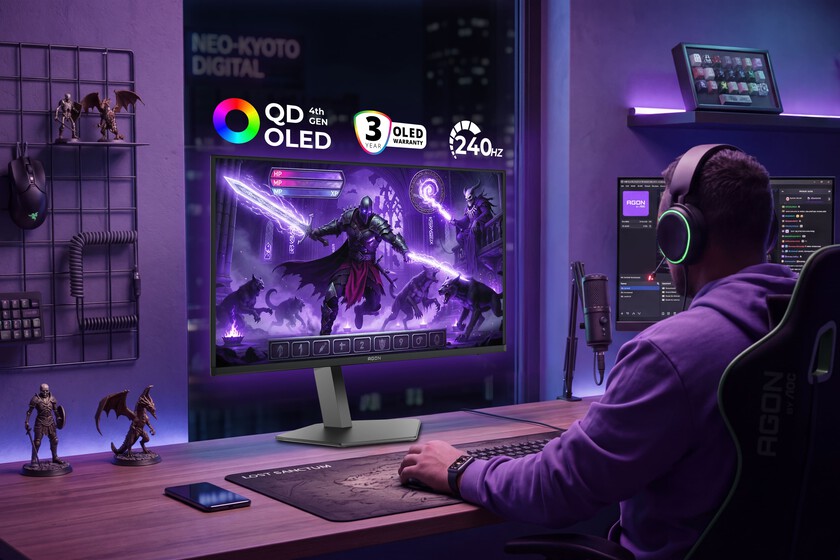 AGON tiene nuevo monitor QD-OLED para pelear en la gama prémium: tiene pantalla de 31,5 pulgadas con resolución 4K y 240 Hz