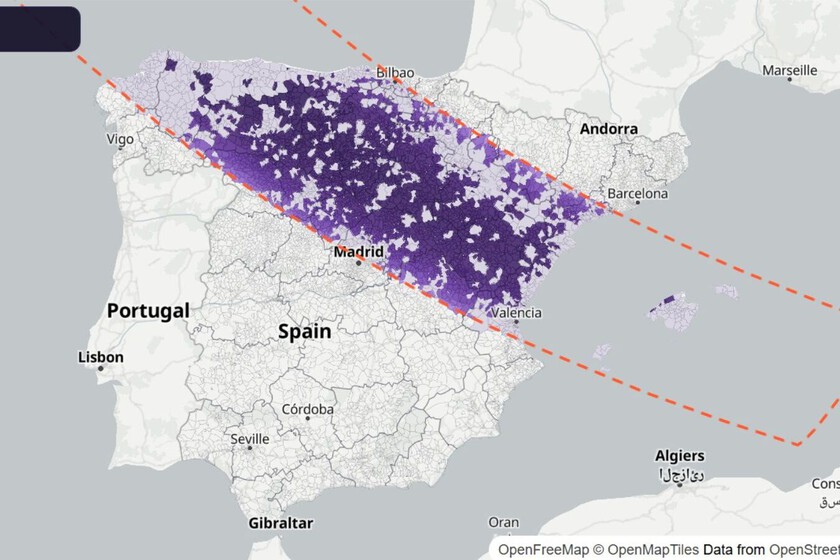 El mapa definitivo del eclipse del 12 de agosto: consulta aquí la duración y la previsión en cada municipio de España