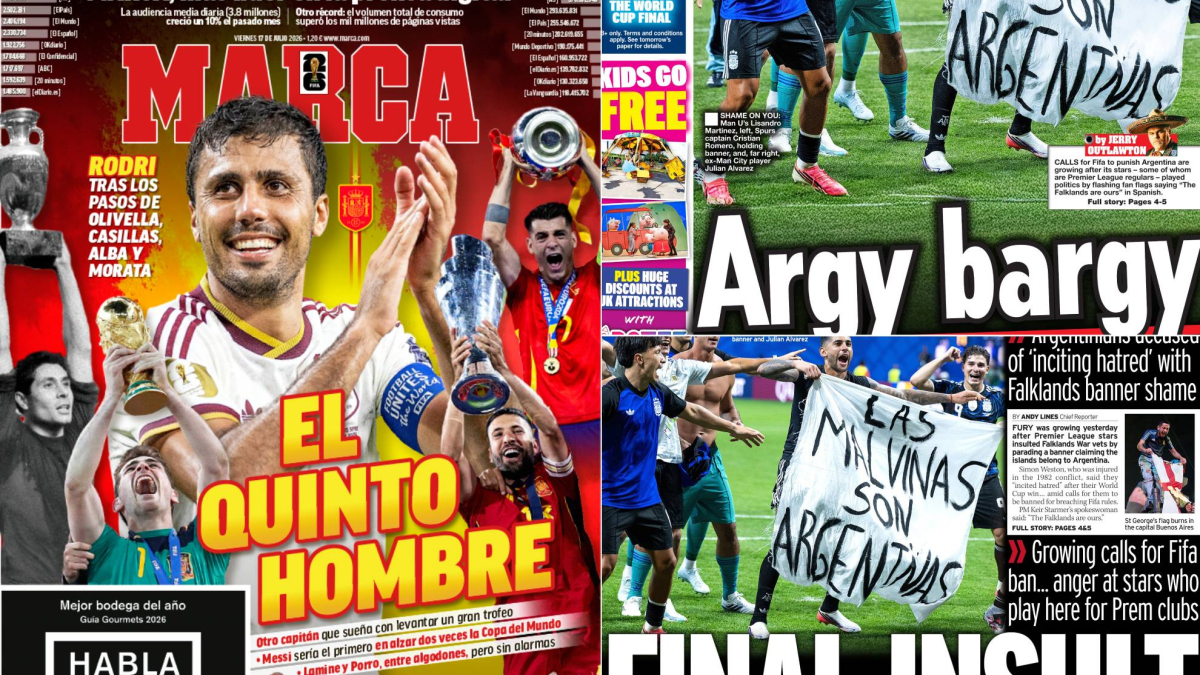 La prensa inglesa, muy cabreada con la pancarta de los jugadores argentinos
