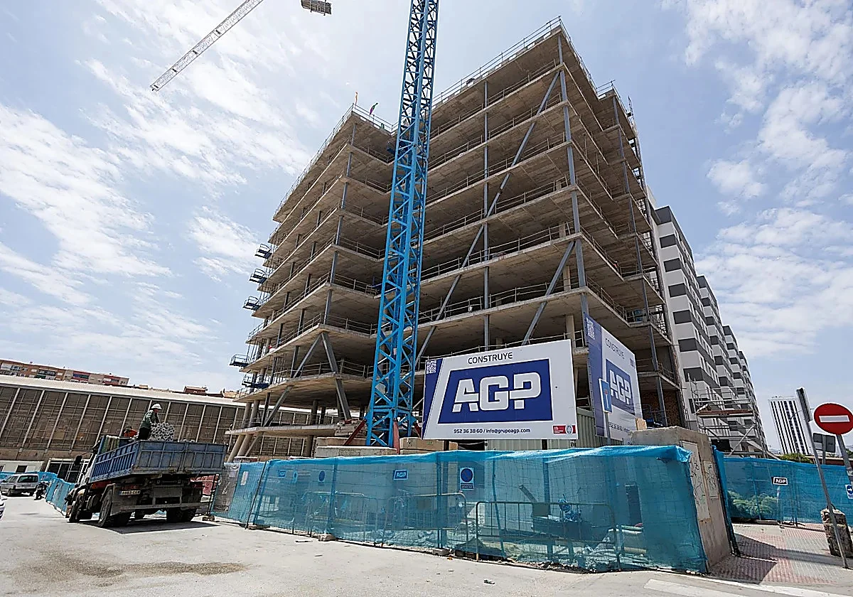Malaga office building under construction next to AVE train station