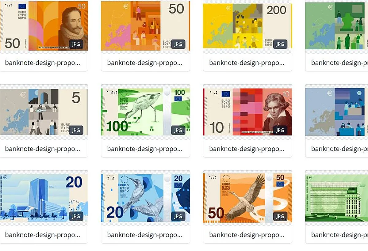 Así serán los nuevos billetes de euro: estos son los diseños finalistas