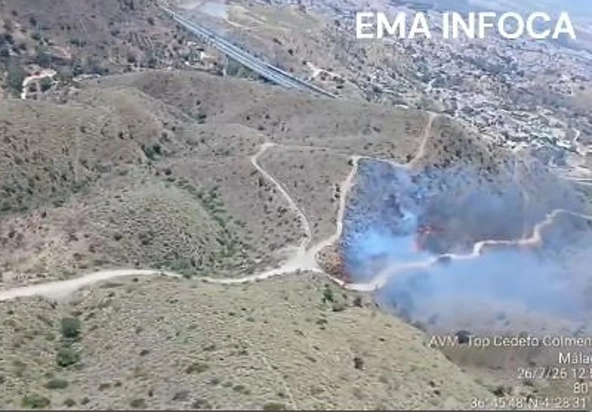 Declarado un incendio forestal en Málaga capital este domingo