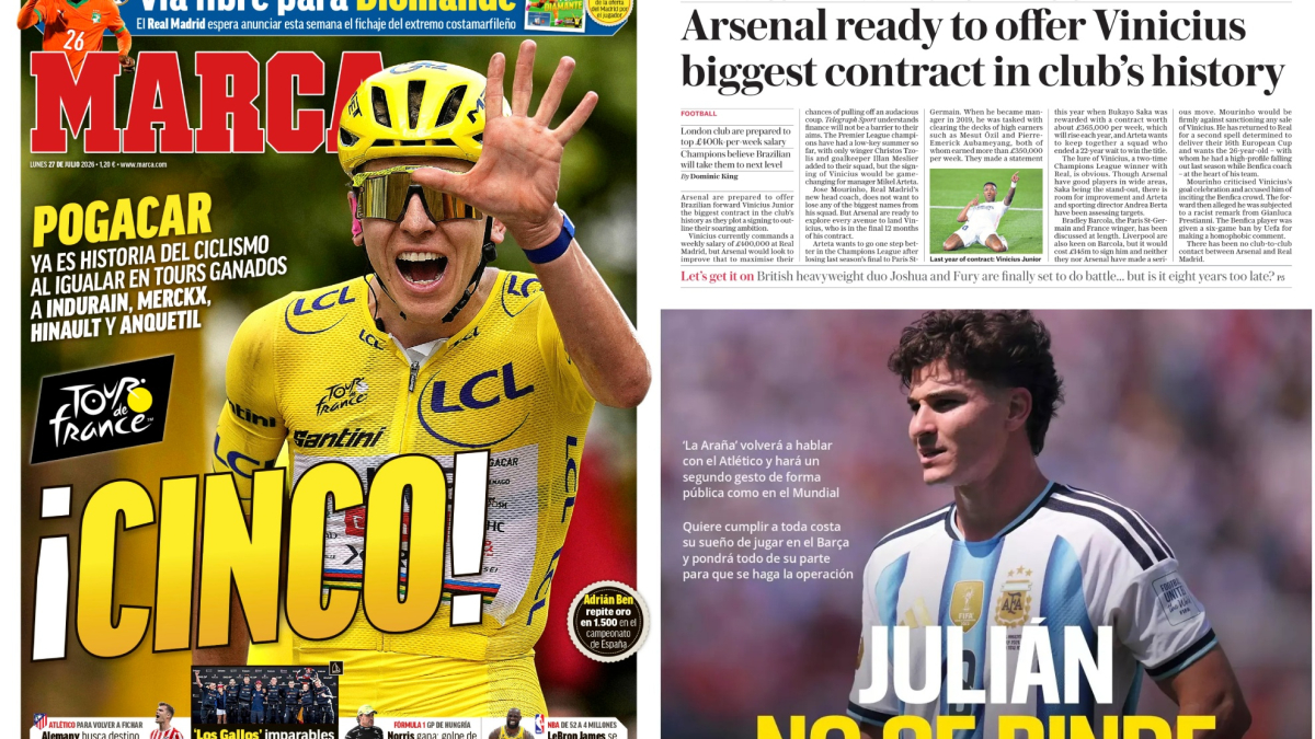 En Inglaterra ponen cifras a una oferta del Arsenal a Vinicius