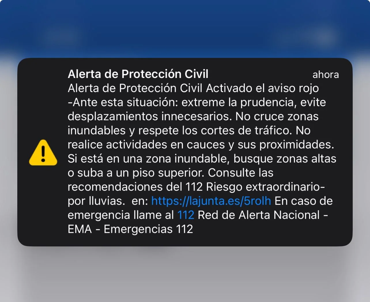 Saltan las alarmas en los móviles: Málaga, en aviso rojo en Málaga por lluvias