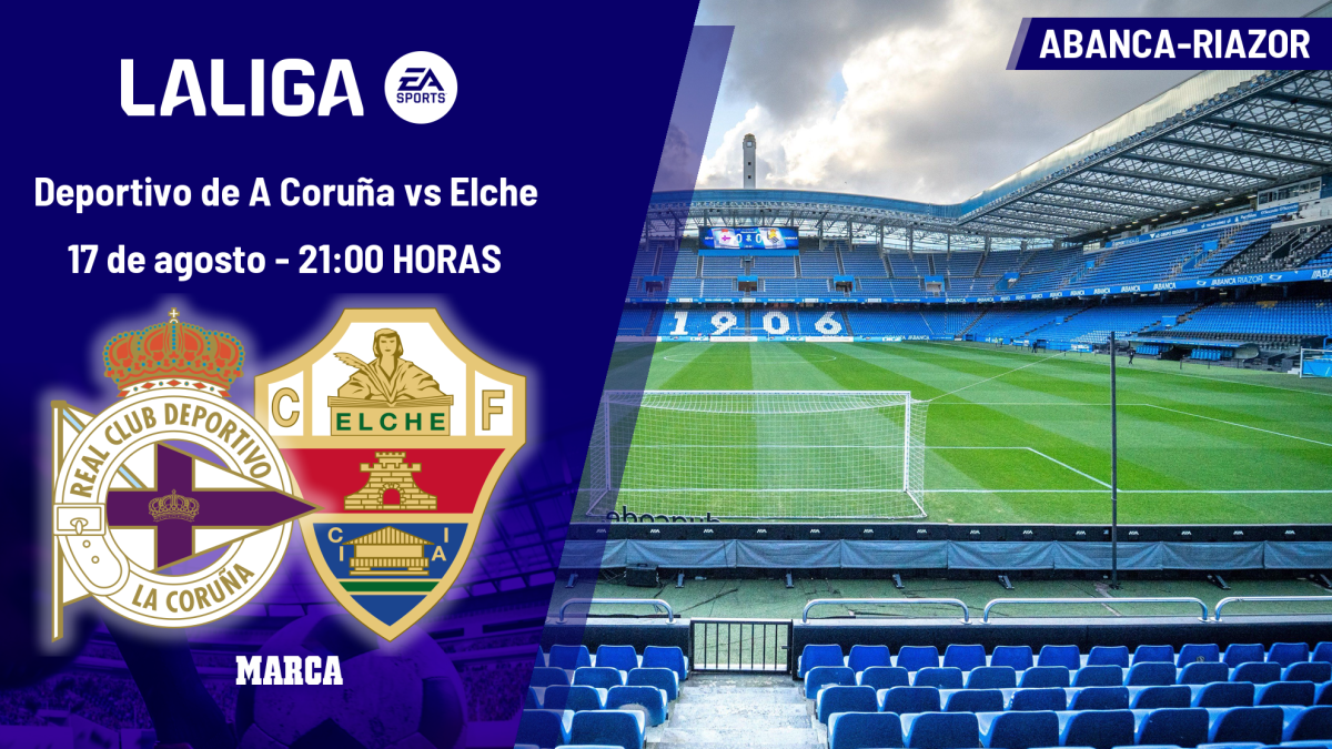 A qué hora es el Deportivo de A Coruña - Elche: horario, dónde ver hoy en TV y canal del partido de LaLiga EA Sports