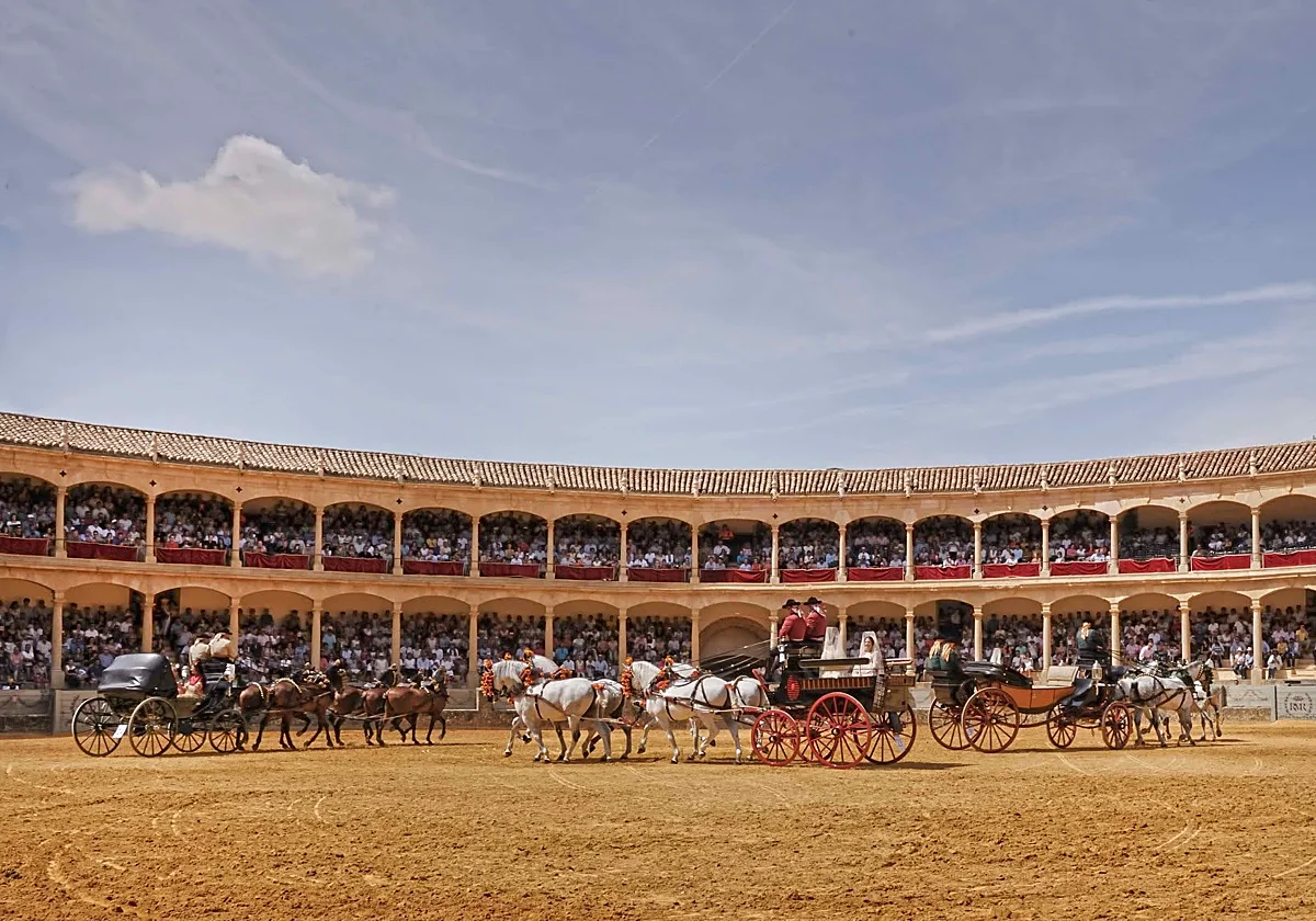Los enganches vuelven al albero de la plaza de toros de Ronda tras dos años de obras