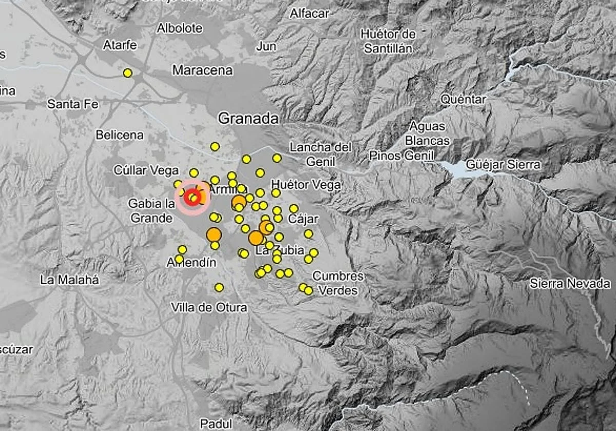 Cuatro terremotos sentidos por la población en una madrugada de leves seísmos en Granada