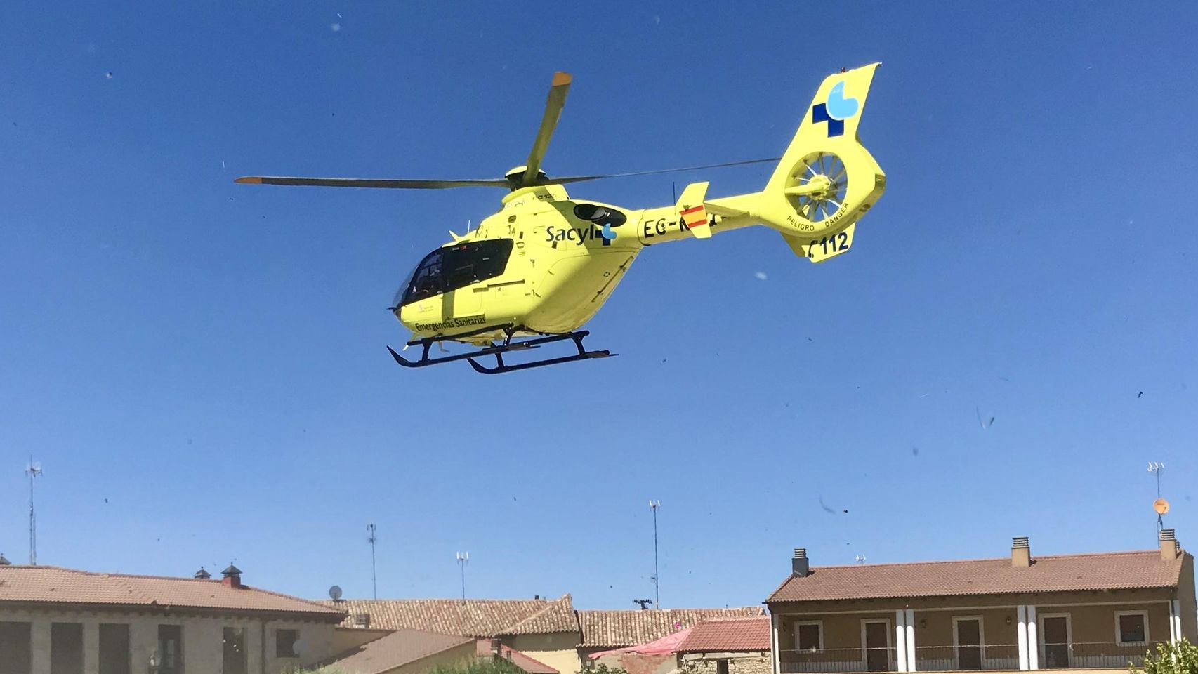 Herido un trabajador en las obras de la A-11 y trasladado en helicóptero a Burgos: sufre conmoción cerebral