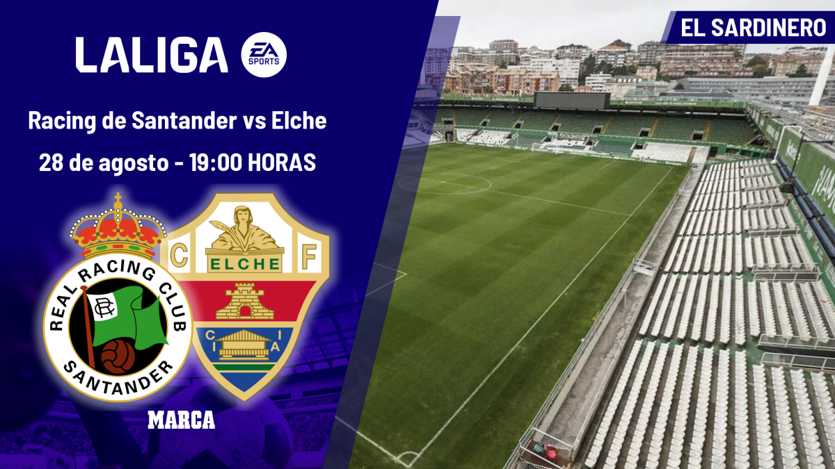 Racing de Santander - Elche: horario y dónde ver hoy en TV el partido de LaLiga EA Sports