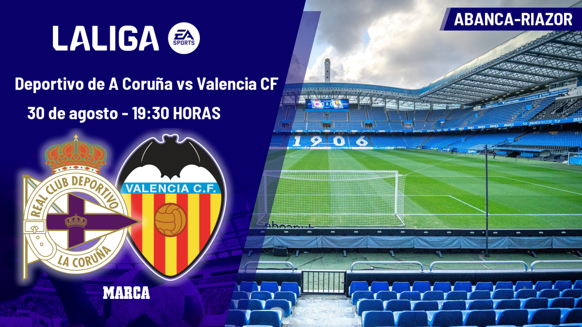 Deportivo de A Coruña - Valencia: horario, dónde ver en TV y canal del partido de LaLiga EA Sports