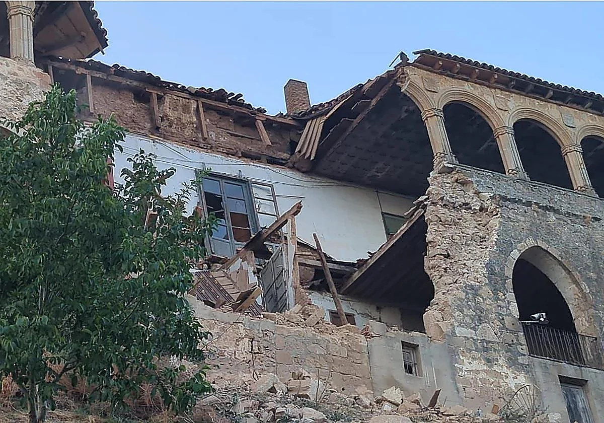 Se desploma la parte trasera del Palacio de los Hurtado de Mendoza, en Soria, declarado Bien de Interés Cultural