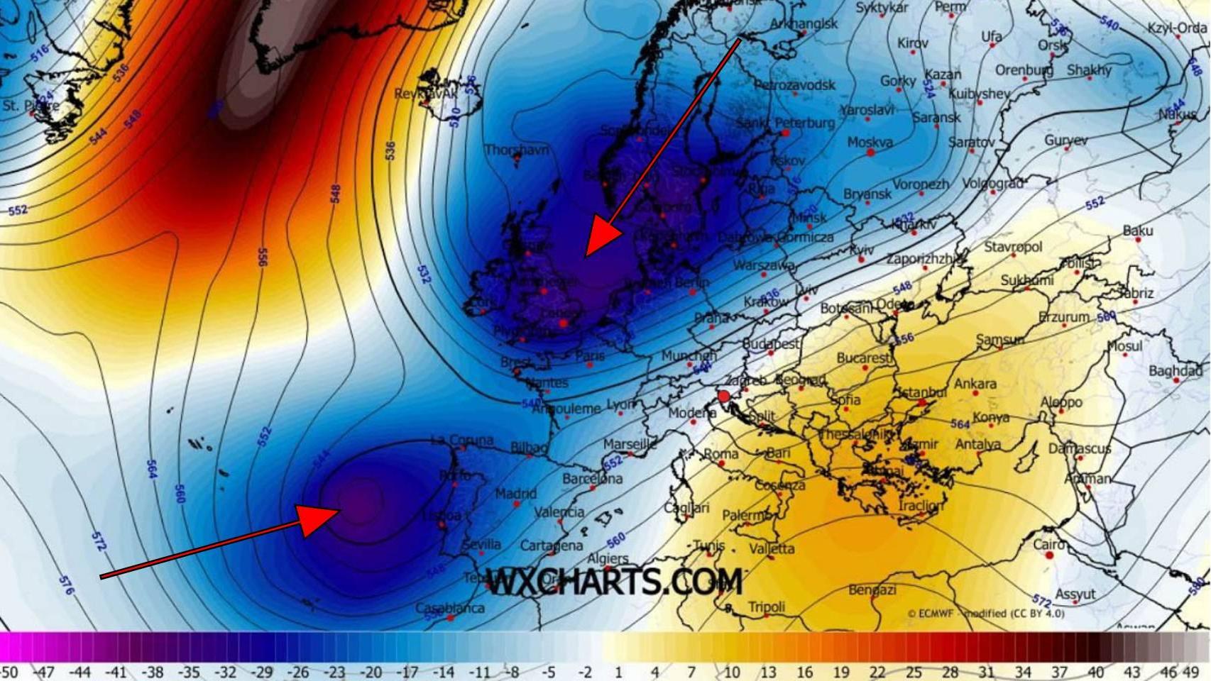 Confirmado por Aemet: llega la borrasca Francis por Año Nuevo que barrerá España con 50 l/m2 de lluvia y vientos de 70 km/h