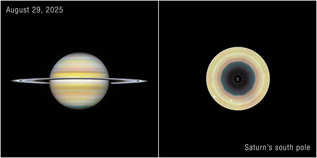 NASA’s Hubble Tracks New Decagon Encircling Saturn’s South Pole