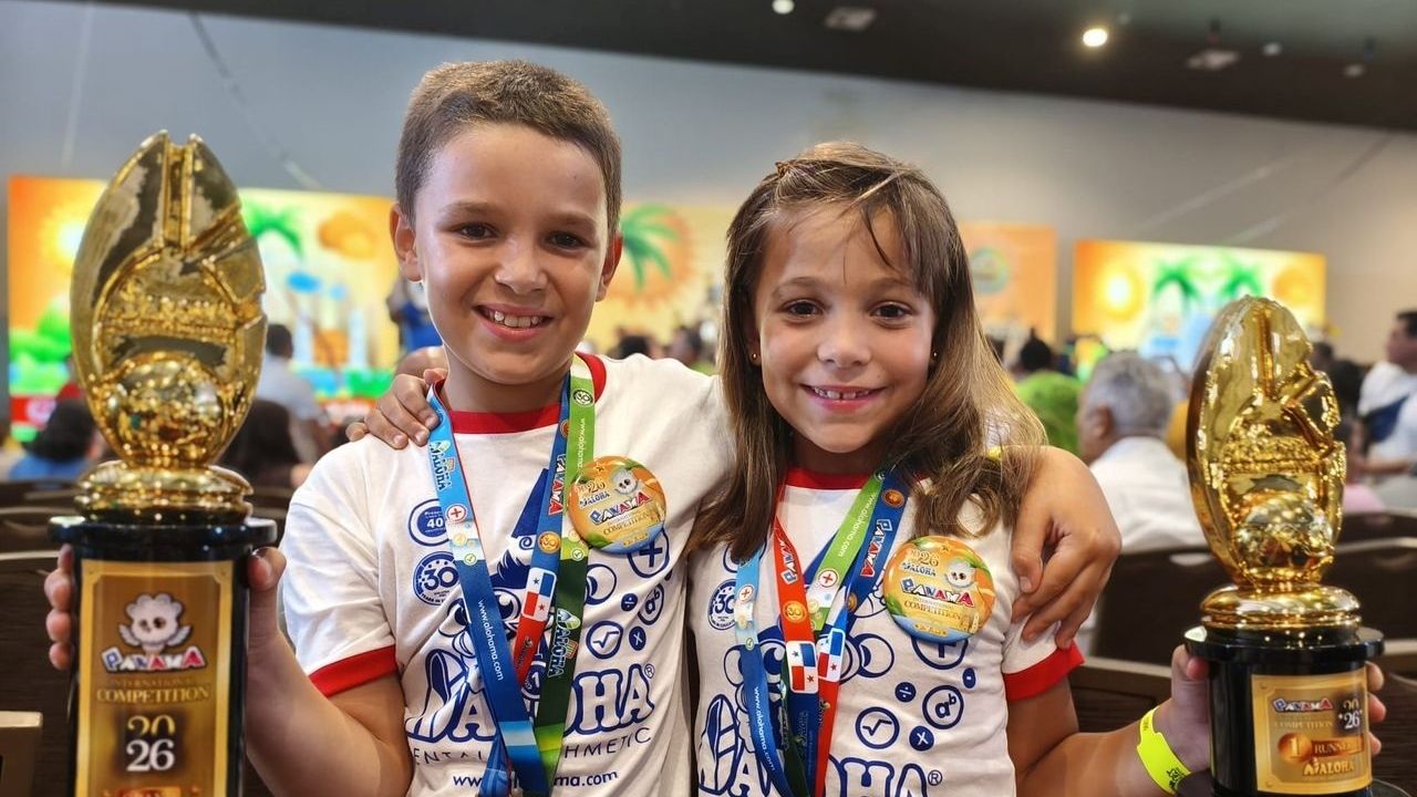 La hazaña de Alicia y Diego, los campeones del mundo de Cálculo Mental con 7 y 9 años: hacen 70 cuentas en 5 minutos