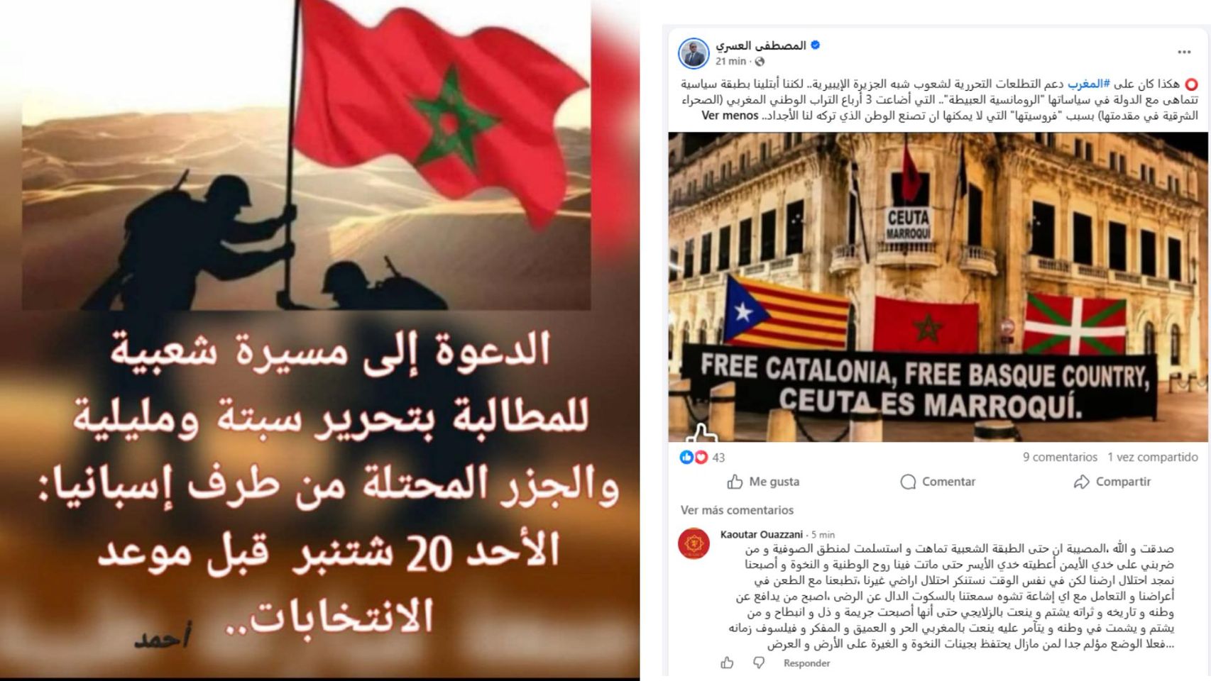 Expertos en desinformación alertan de una red de mensajes que pide una marcha para "liberar” Ceuta y Melilla el 20-S