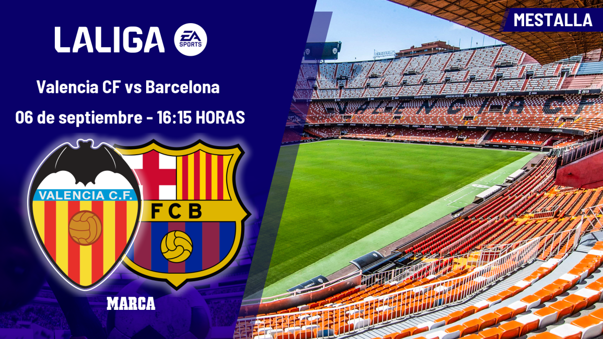 A qué hora es el Valencia - Barcelona: horario y dónde ver hoy en TV el partido de LaLiga EA Sports