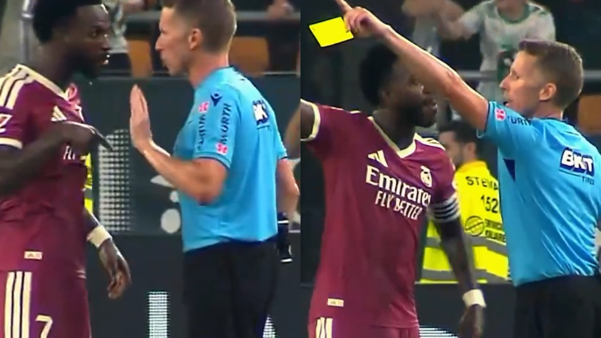 El momento en que Hernández Hernández amonestó a Vinicius y que indigna a Mourinho: "Es el capitán"