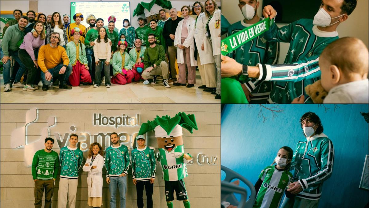 Los jugadores del Betis reparten ilusión entre los más pequeños en los hospitales sevillanos