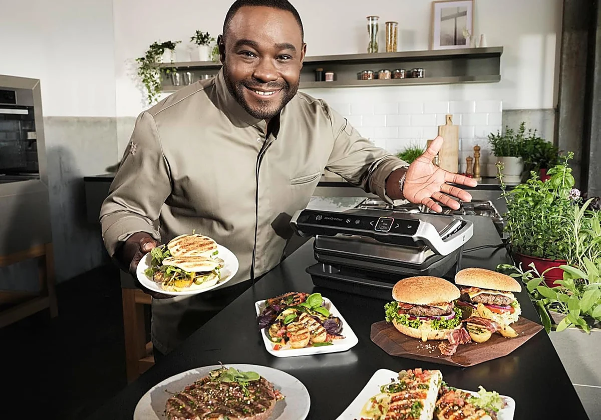Logra el punto de cocinado ideal con la parrilla Tefal Grill Optigrill Elite con sensor de cocción