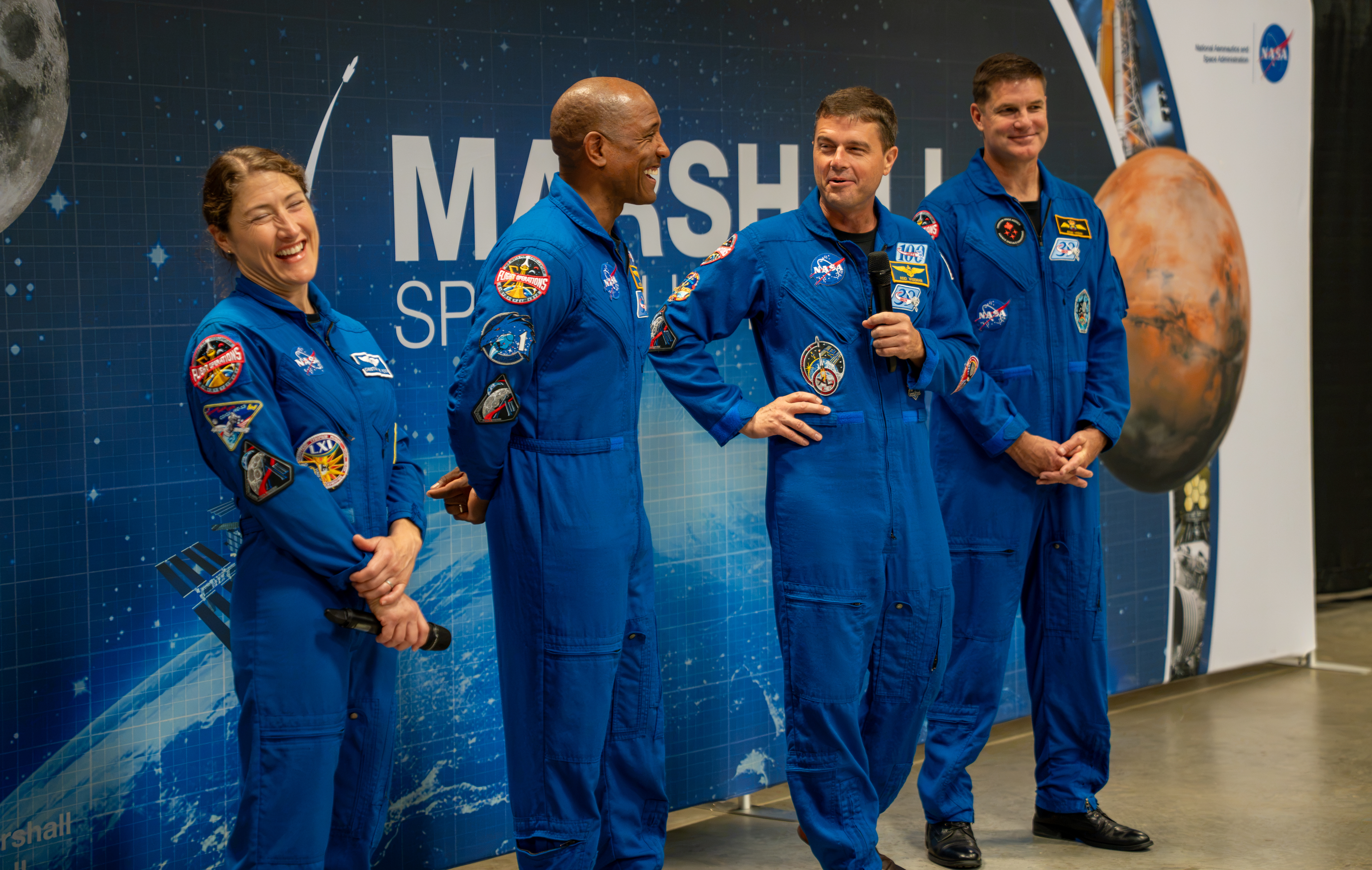 Artemis II Crew at NASA Marshall