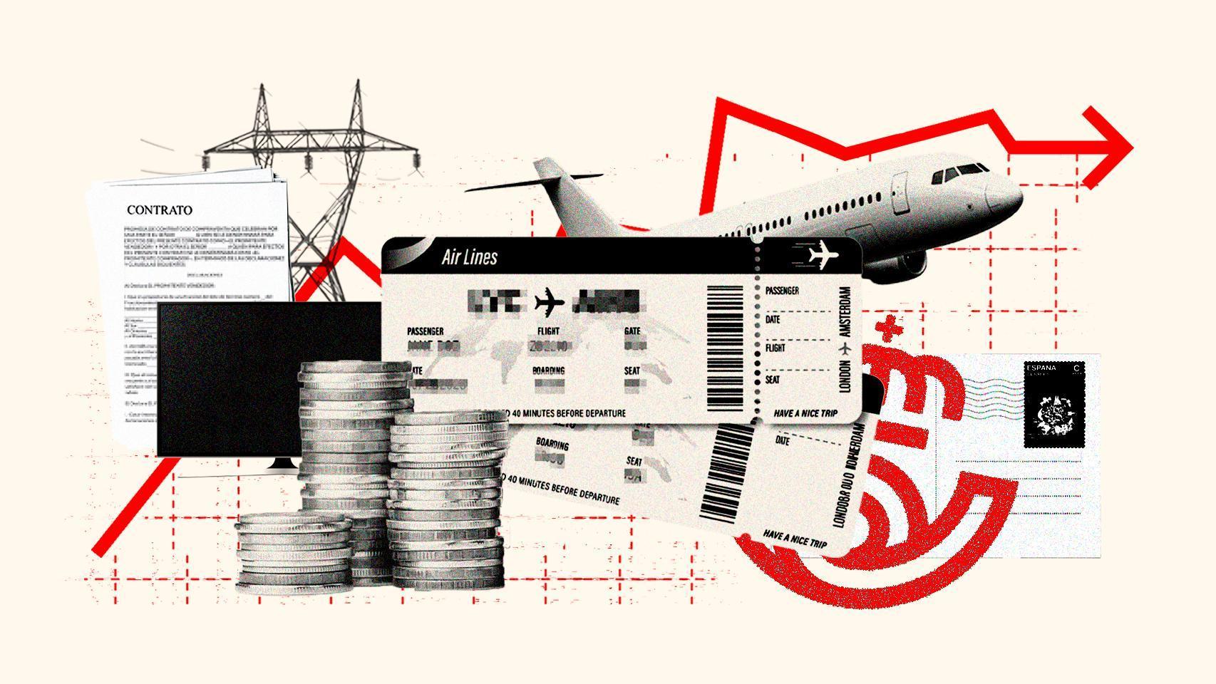 Impuestos, cotizaciones, peajes, telefonía, billetes de avión... Todo lo que sube en 2026 y que afecta a hogares y empresas