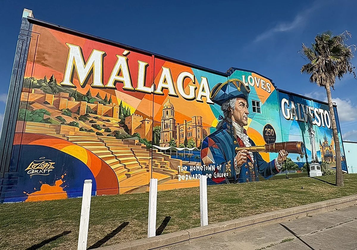 Málaga dedica un gran mural a la figura de Bernardo de Gálvez en Texas