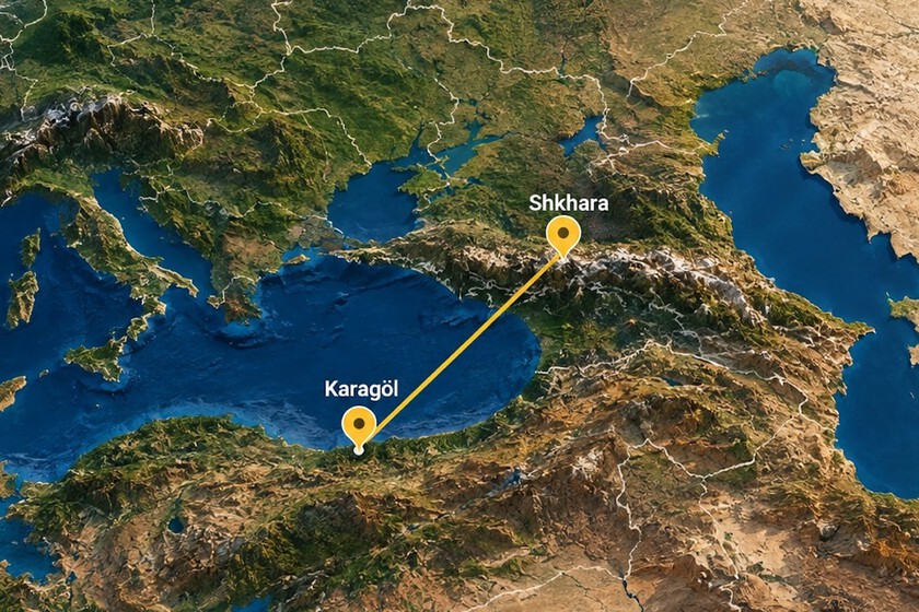 La "línea de visión" más larga de todo el planeta: una fotografía real de Turquía vista a 500 kilómetros desde el Cáucaso