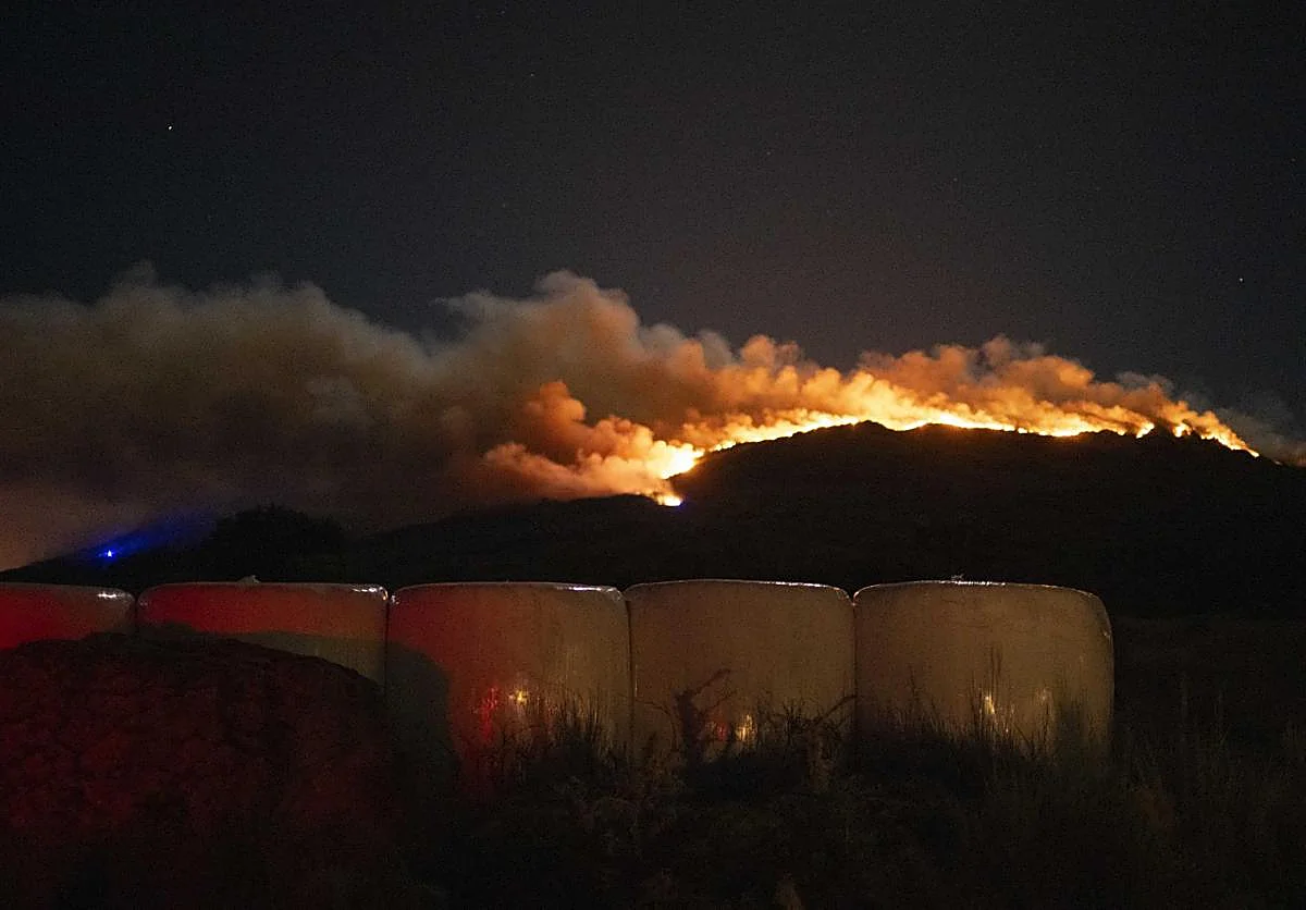 Al menos 350 hectáreas arrasadas en un incendio en Ourense