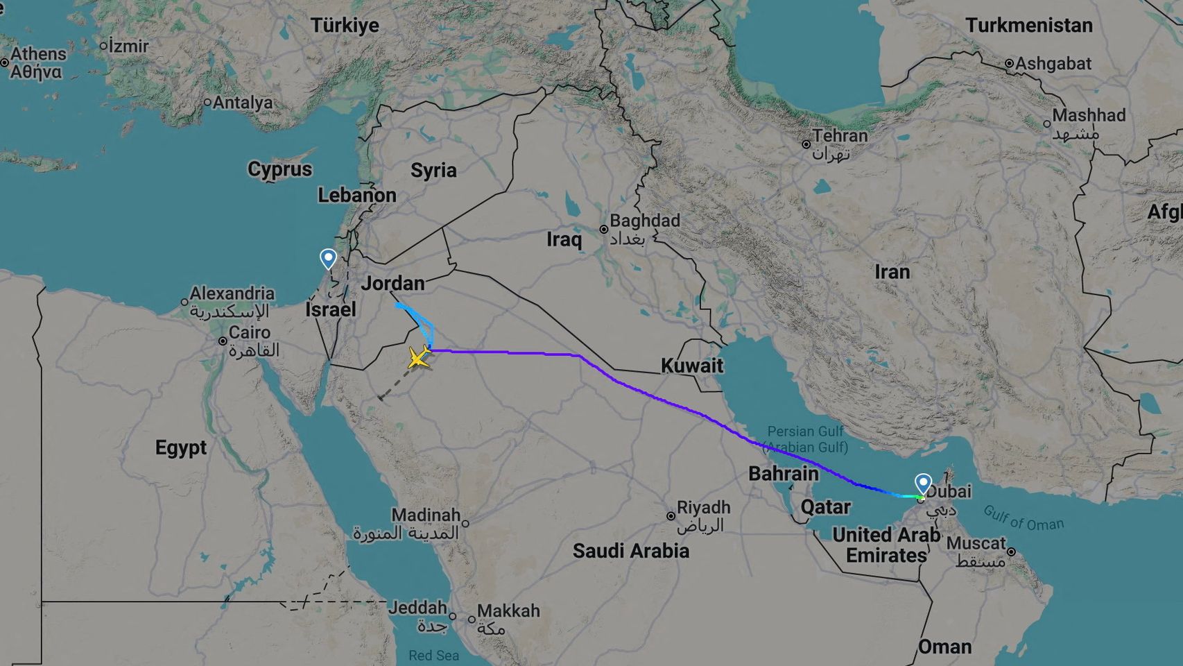 Israel afirma que un piloto de un vuelo comercial entre Dubái y Tel Aviv trató de secuestrar el avión para estrellarlo