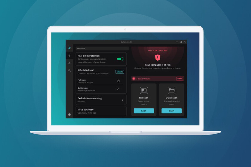 Surfshark One es una VPN que incluye antivirus y alertas si tus datos se filtran en Internet. Y puedes instalarlo en dispositivos ilimitados