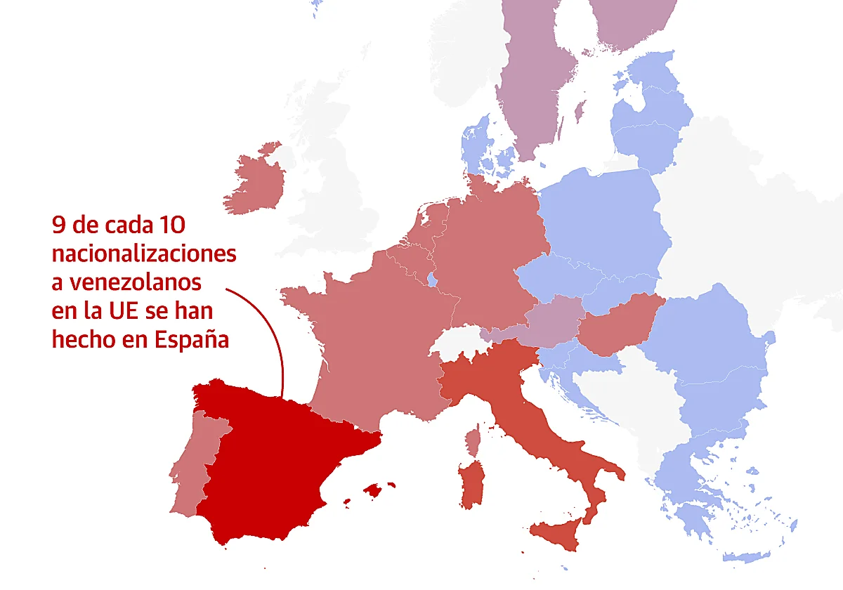 ¿Por qué importa tanto Venezuela en España? Los mapas y gráficos de su diáspora