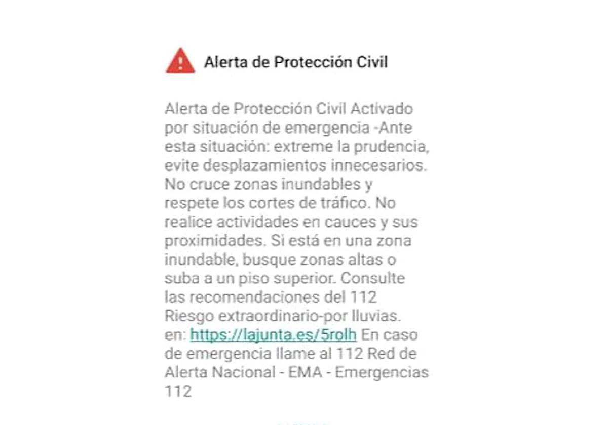 La segunda alerta de Protección Civil en los móviles, un recordatorio para la población