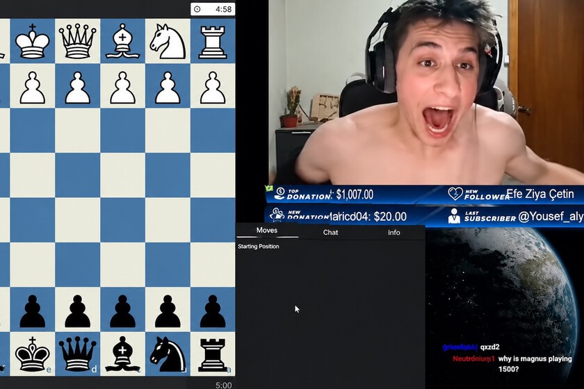 Un streamer búlgaro de ajedrez se enfrentó por casualidad a Magnus Carlsen en una partida online. Acto seguido se volvió loco