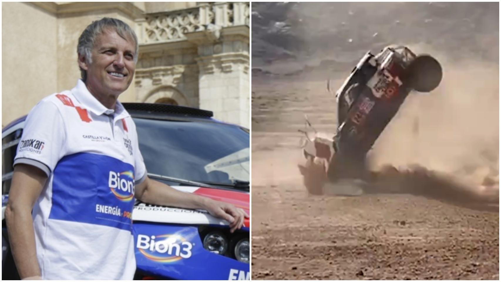 Jesús Calleja sufre un fuerte accidente con varias vueltas de campana en el Rally Dakar y abandona la carrera