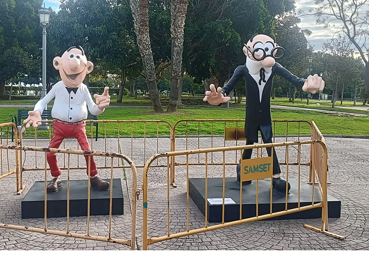 Tres meses de «vallado provisional» para las figuras de Ibáñez en el Parque de la Batería de Torremolinos