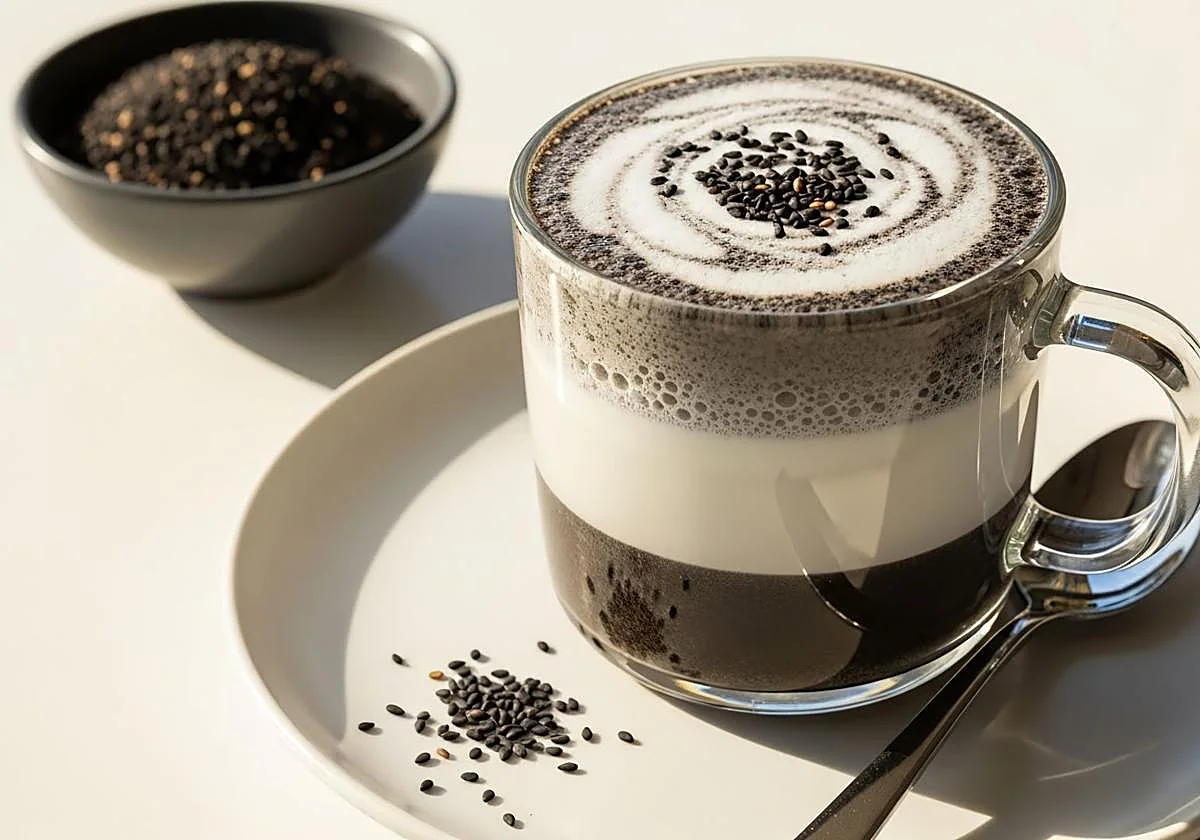 La bebida de moda de este años: ¿será el sésamo negro el nuevo matcha?