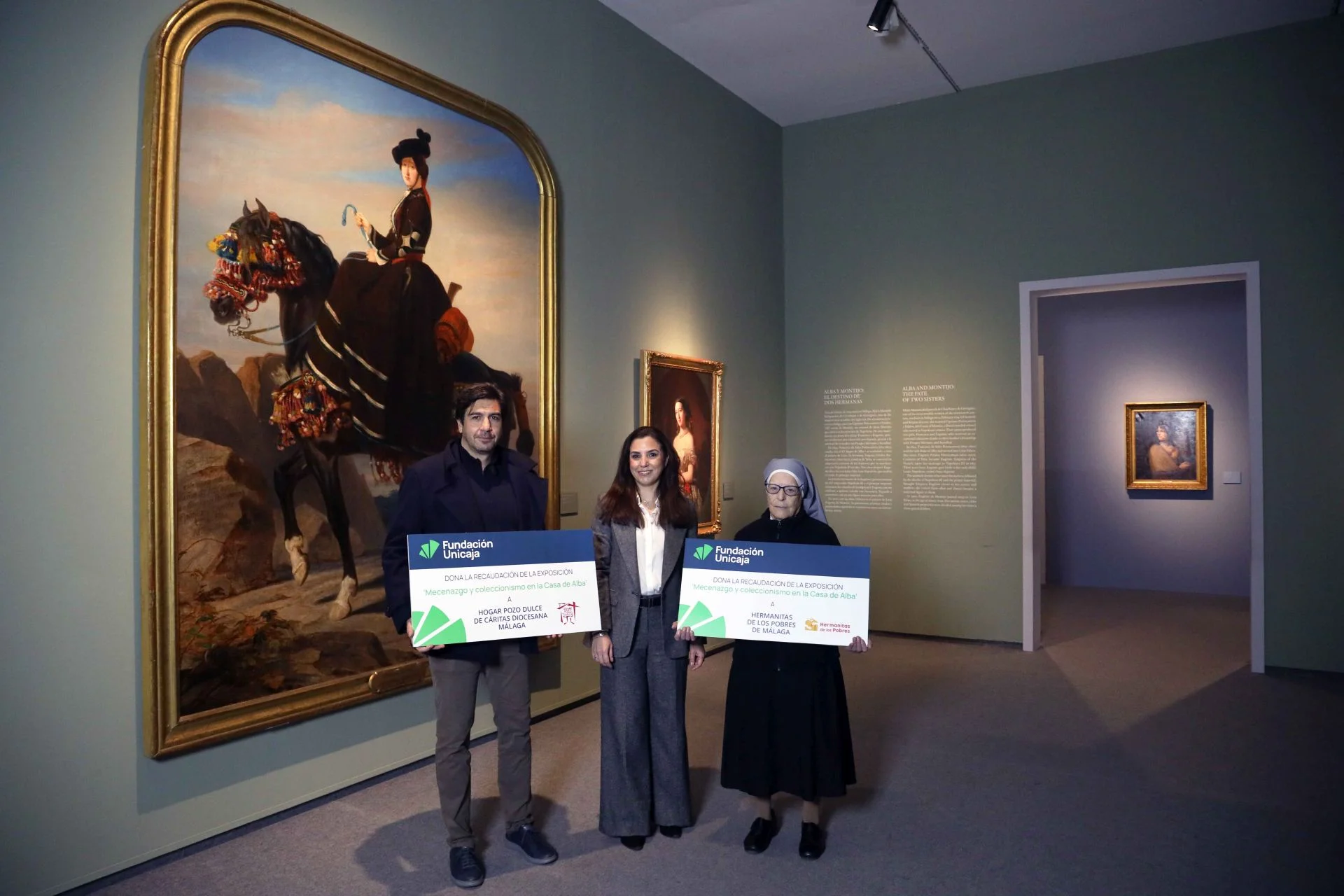 Fundación Unicaja entrega la recaudación de su exposición sobre la Casa de Alba a Cáritas Málaga y Hermanitas de los Pobres