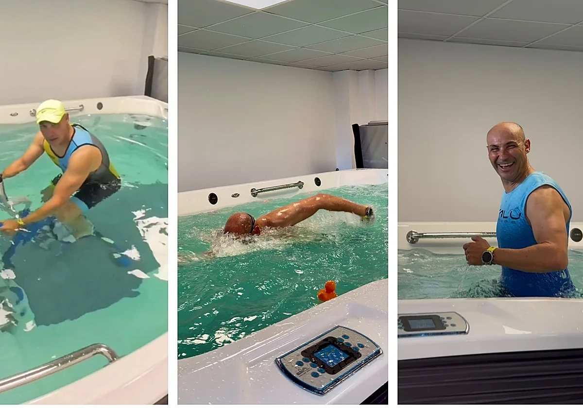 Un triatlón en un jacuzzi, el reto viral del deportista nerjeño José Cánovas