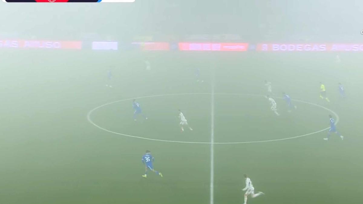 La niebla en Albacete hace imposible seguir los primeros 20 minutos del partido por televisión