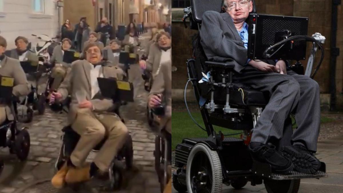 Polémica chirigota recorre las calles de Cádiz imitando a Stephen Hawking en sillas de ruedas motorizadas